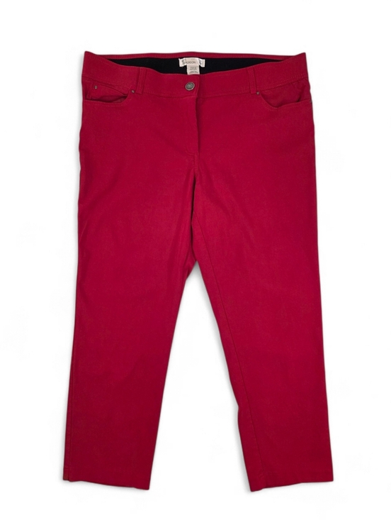 89th & Madison Pants - 89th + Madison Red Pull-On Stretch Capri Pants Petite 12P Spring Summer Retro